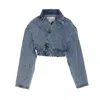 Alaïa Cropped Denim Jacket With Classic Collar