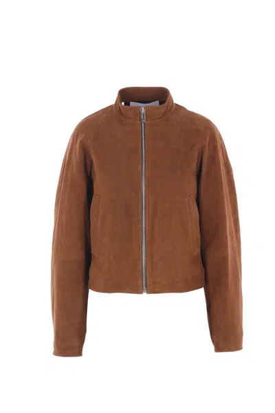 Alaïa Alaia Suede Jacket In Brown