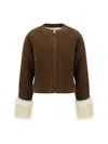 Alaïa Sheep Shearling Aviator Jacket In Brown
