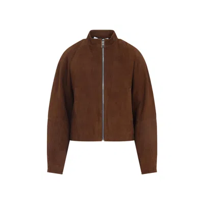 Alaïa Alaia Women Suede Jacket In Brown