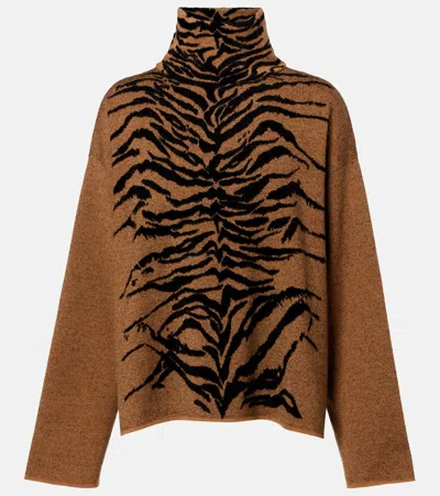 Alaïa Jacquard Turtleneck Sweater In Multi