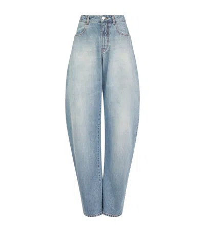 Alaïa Japanese Denim Balloon Jeans In Blue