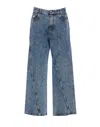 Alaïa Twisted Stonewashed Denim Jeans In Blue