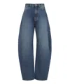 Alaïa Alaia Rounded Blue Jeans With Faded Effect Women In Blue