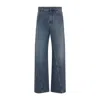Alaïa Twisted Stitch Wide-leg Jeans In Blue
