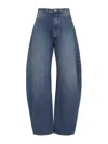 Alaïa Alaia Rounded Blue Jeans With Faded Effect Women In Blue