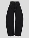 Alaïa Knitted-band Straight Jeans In Denimnoir