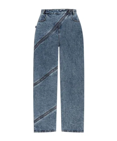 Alaïa Jeans With Belt Loops In Blue