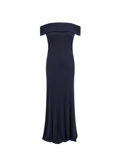 Alaïa Jersey Bandeau Dress In Blue