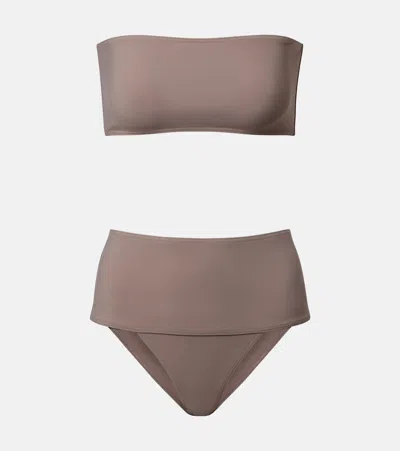 Alaïa Jersey Bikini In Brown