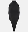 Alaïa Jersey Bodysuit In Noir Alaia