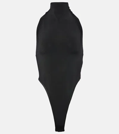 Alaïa Jersey Bodysuit In Noir Alaia