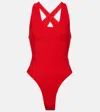 Alaïa Jersey Bodysuit In Rouge Vif