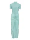 Alaïa Ruched Jersey Maxi Dress In Green