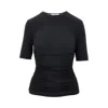 Alaïa Womens Alaia Ruched Round-neck Stretch-woven Top In Black