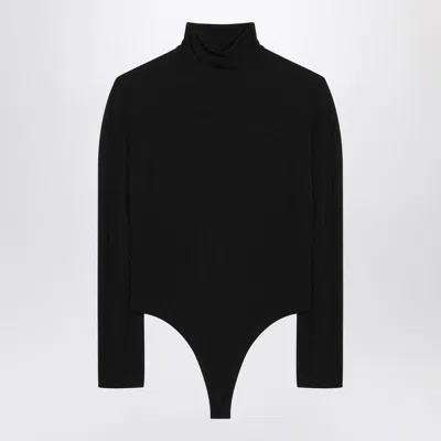 Alaïa Jersey Heart-cut Bodysuit In Black