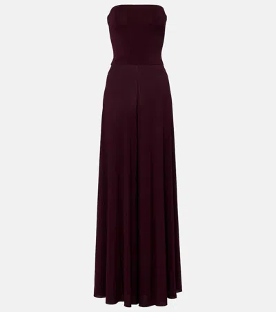 Alaïa Bustier Jersey Jumpsuit In Purple