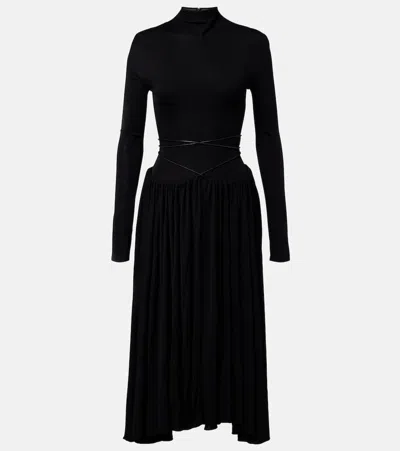 Alaïa Jersey Midi Dress In Black