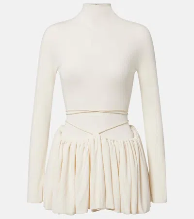 Alaïa Jersey Minidress In White