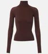 Alaïa Second-skin Knit Top In Chocolat