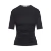 Alaïa Alaia Viscose Elastane Pleats T-shirt In Black