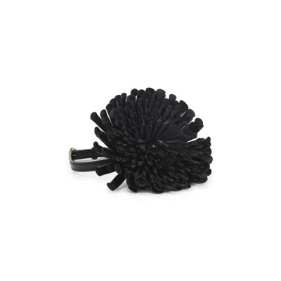 Alaïa Leather Flower Chocker In Black