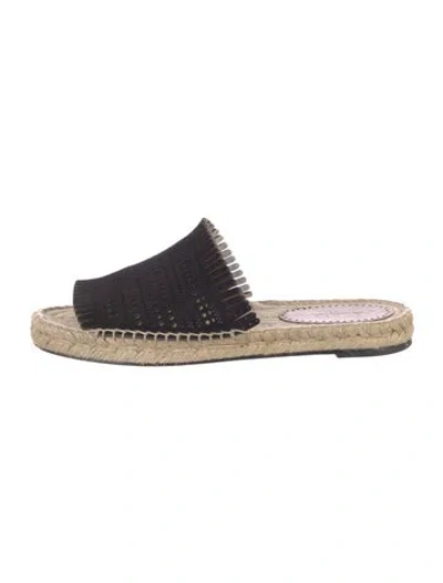 Pre-owned Alaïa Jute Colorblock Pattern Espadrilles In Neutral