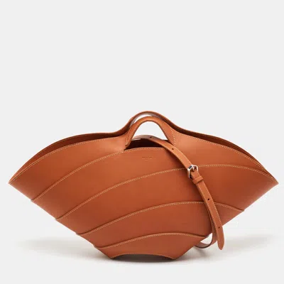 Pre-owned Alaïa Khaima Medium Brown Leather Tote