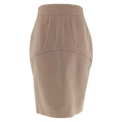 Pre-owned Alaïa Khaki 1980s Skirt In Brown