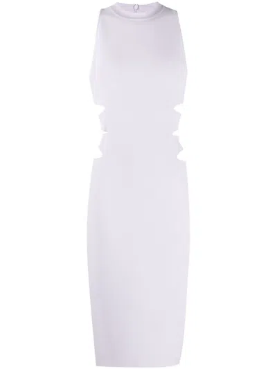 Alaïa Kintted Midi Dress In Light Purple