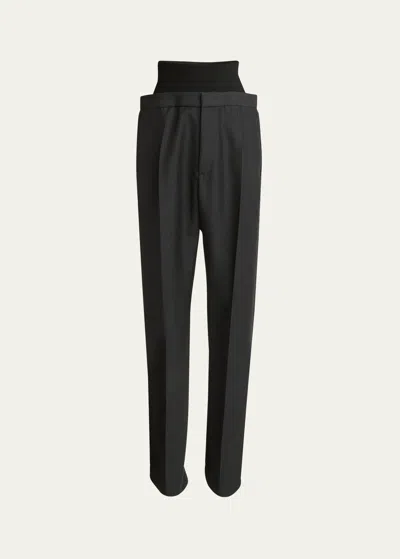 Alaïa Knit Band Top Trousers In Gris Fonce