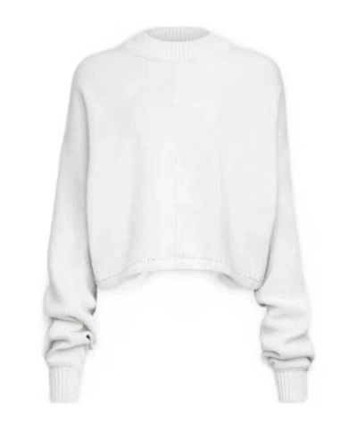 Alaïa Cotton Linen Knit Bare Back Jumper In White
