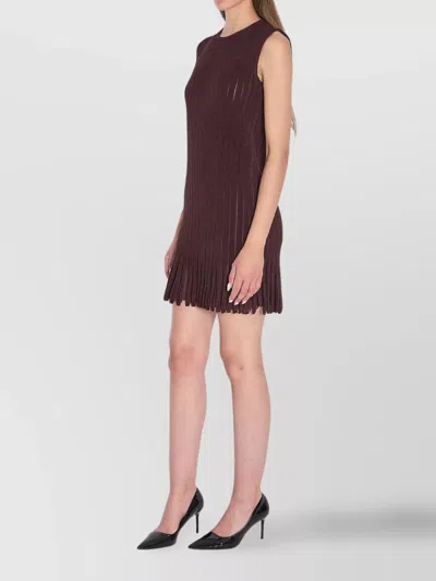 ALAÏA KNIT DRESS WITH STRIPED A-LINE SILHOUETTE