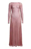 Alaïa Knit Midi Dress In Pink