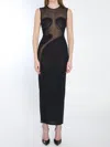 Alaïa Knit Molded Midi Dress In Black