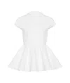Alaïa Womens Peplum Cap-sleeves Knitted Top Blanc In White