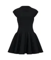 Alaïa Knit Skater Dress In Black