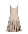 Alaïa Knit Slip Flared Dress In Light Brown