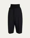 Alaïa Bermuda Shorts With Knitted Waistband In Black