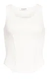 Alaïa Crewneck Sleeveless T-shirt In White