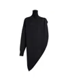 Alaïa Knitted Asymmetrical Cape Pullover In Black