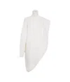 Alaïa Knitted Asymmetrical Cape Pullover In White