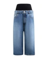 Alaïa Denim Knitted-band Bermuda Shorts In Blue