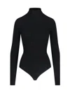 Alaïa Ribbed Turtleneck Bodysuit In Black  