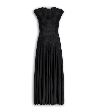 Alaïa Knitted Flare Dress In Black