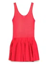 Alaïa Womens Rouge Godet Ruffled Knitted Mini Dress In Red