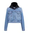 Alaïa Alaia Vintage Denim Jacket With Knitted Hood In Blue