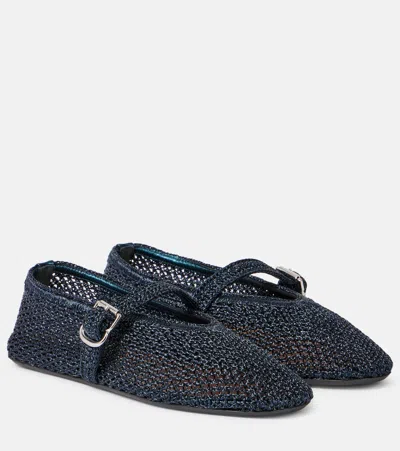 ALAÏA ALAÏA CROCHET LEATHER-TRIMMED MARY JANE FLATS