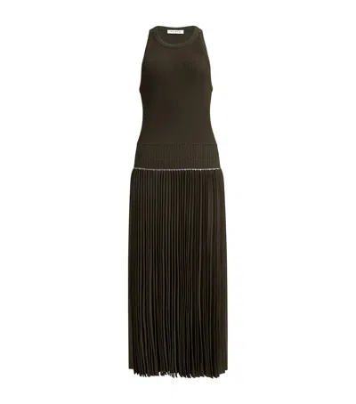 Alaïa Knitted Maxi Dress In Green