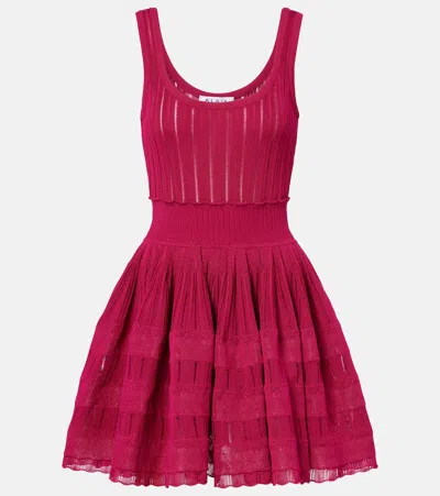 Alaïa Knitted Minidress In Red